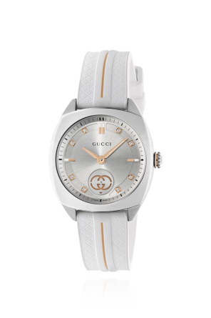 稀少 GUCCI(グッチ) G-TIMELESS White Dial Ladies Watch GUCCI G-Timeless 29MM SS White MOP Dial Women's Watch